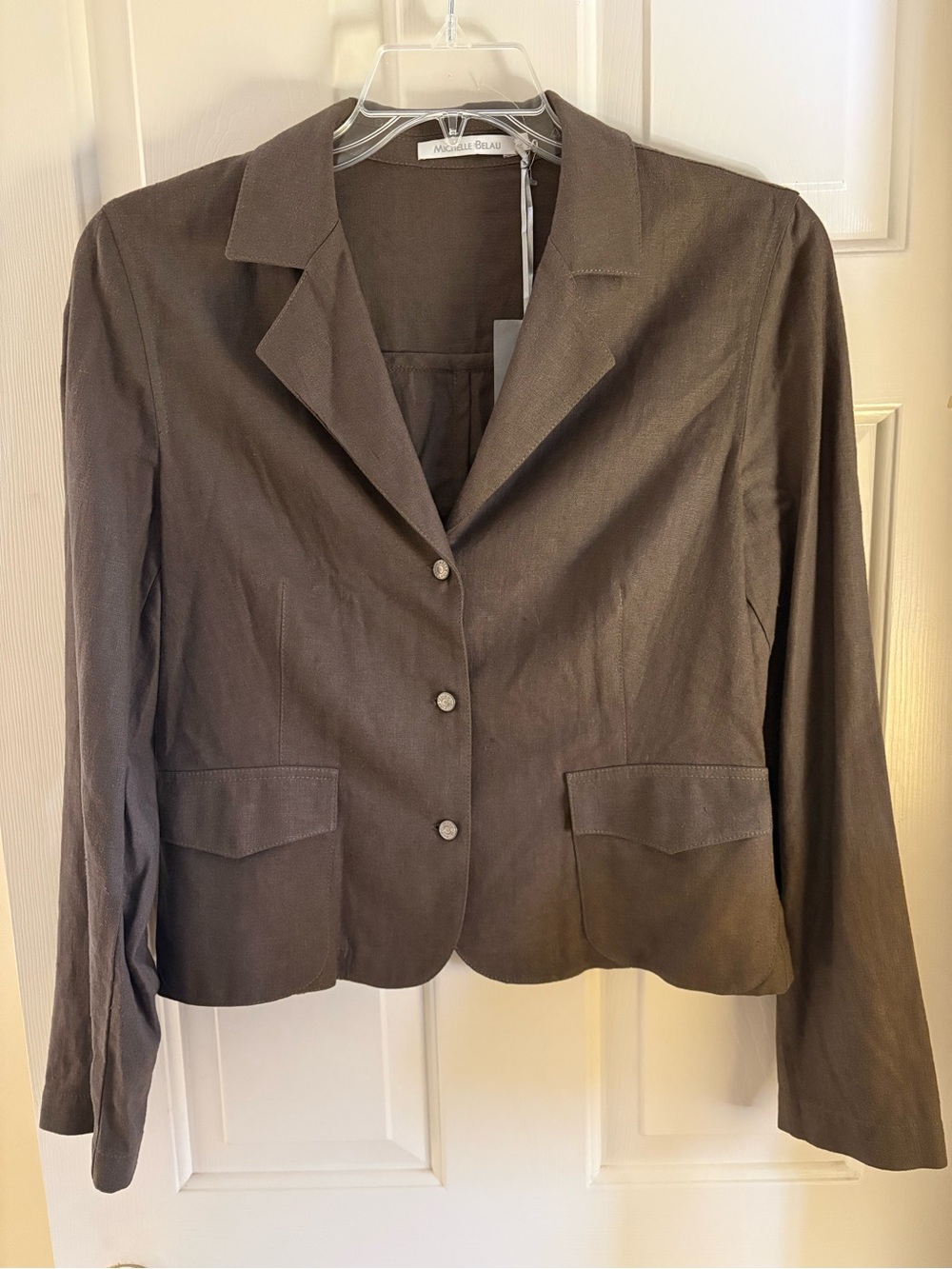 Michelle Belau Women's Olive Green Tailored Button Jacket